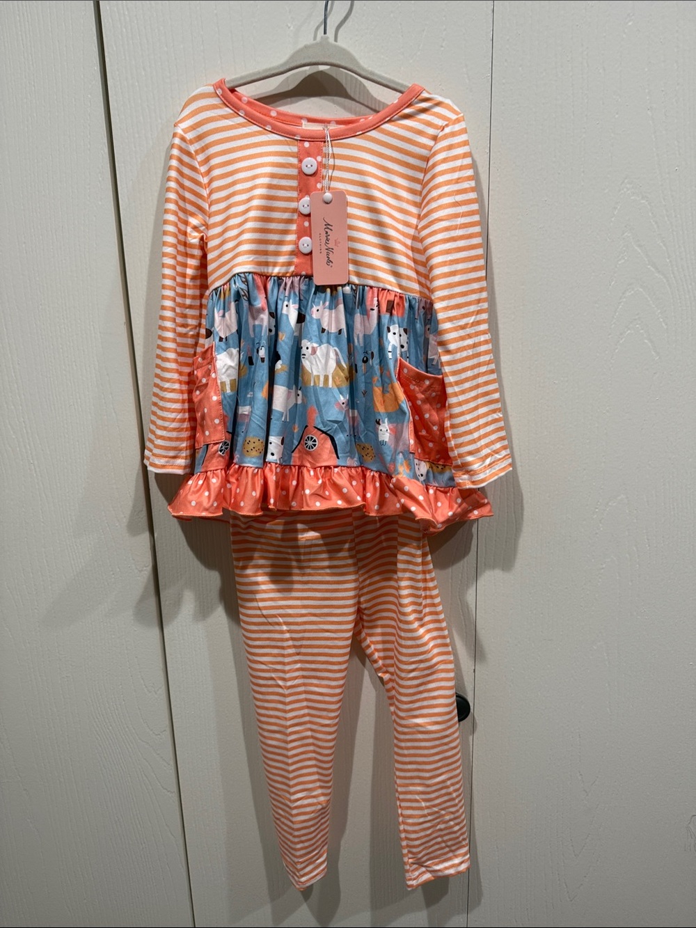 Boutique Barnyard Two Piece Pants Set Girls Size Small NWT